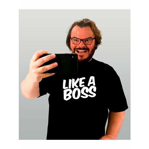 фото Футболка like a boss босс, размер m, черный zerosell