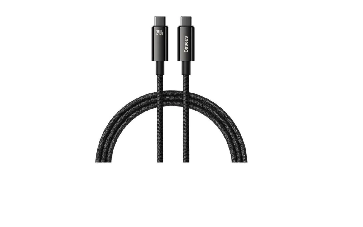 Сетевой кабель Baseus Tungsten Gold Fast Charging Data Cable Type-C to Type-C 240W 2m Black (CAWJ040101)