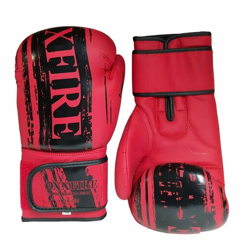 Спортивные боксерские перчатки OXXFIRE Muay Thai PRO, PVC - 14oz / кожзам / красные