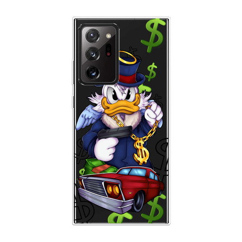 Силиконовый чехол на Samsung Galaxy Note 20 Ultra / Самсунг Галакси Ноте 20 Ультра Scrooge McDuck with a Gold Chain, прозрачный силиконовый чехол герб россии серый на samsung galaxy note 20 ultra самсунг галакси ноте 20 ультра