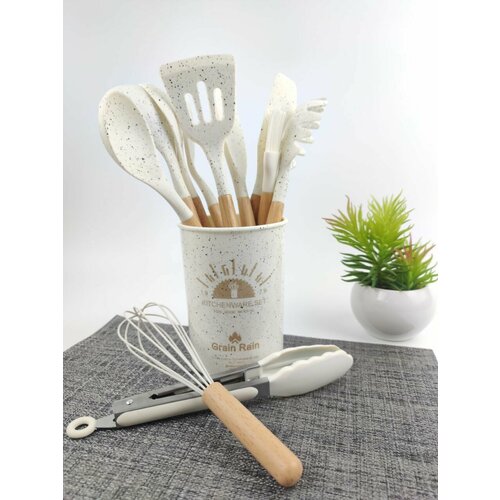 12 в 1! Набор кухонных принадлежностей из 12 предметов, белый-черный/ кухонные приспособления