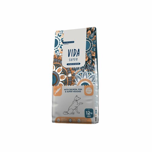 Корм Vida Super для взрослых собак средних и крупных пород с лососем, рыбой и овощами 12 кг