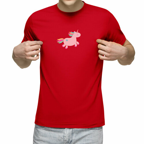 Футболка Us Basic, размер 2XL, красный мужская футболка розовый единорог m желтый