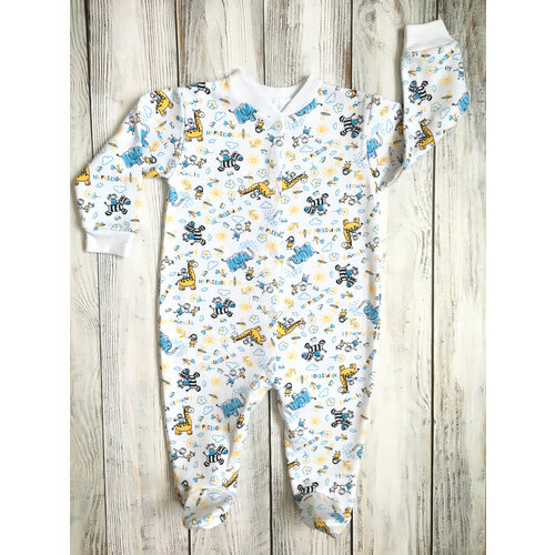 фото Комбинезон , закрытая стопа, размер 52, белый артемка