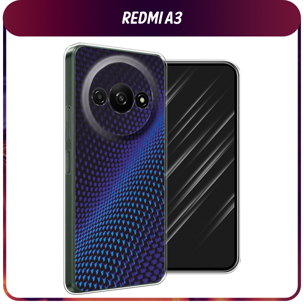 Силиконовый чехол на Xiaomi Redmi A3/Poco C61 / Сяоми Редми А3/Поко С61 "Синий карбон"