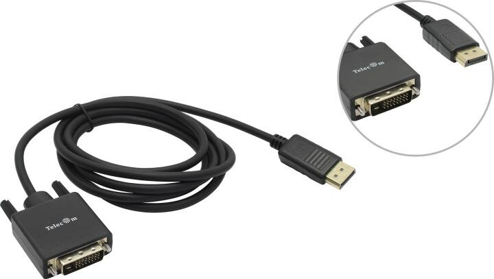 Переходник DisplayPort to DVI 1.8м VCOM Telecom TA668-1.8M - фото №9