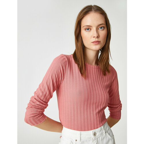 фото Лонгслив koton, размер l, розовый