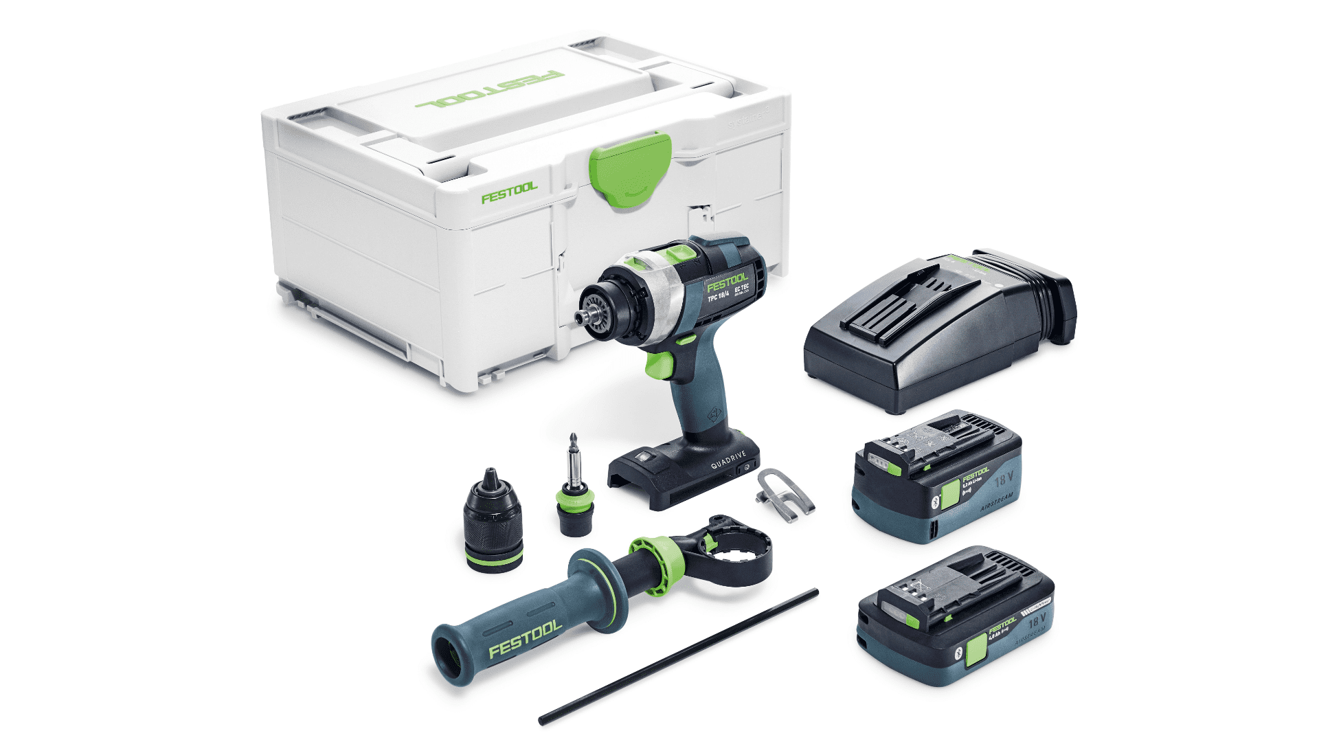 Аккумуляторная ударная дрель-шуруповёрт Festool QUADRIVE TPC 18/4 5,0/4,0 I-Plus