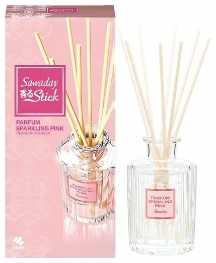Освежитель воздуха, диффузор для дома Sawaday Fragrant Stick , аромадиффузор с палочками Parfum Sparkling Pink 70мл.