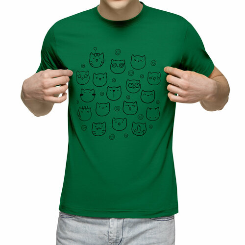 Футболка Us Basic, размер XL, зеленый мужская футболка дудл звездочки яркий принт 2xl белый