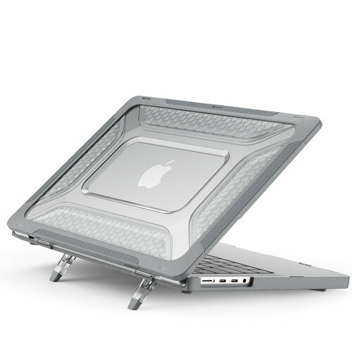 фото Чехол для macbook pro 14" (2021-2023) серый (соты) woap