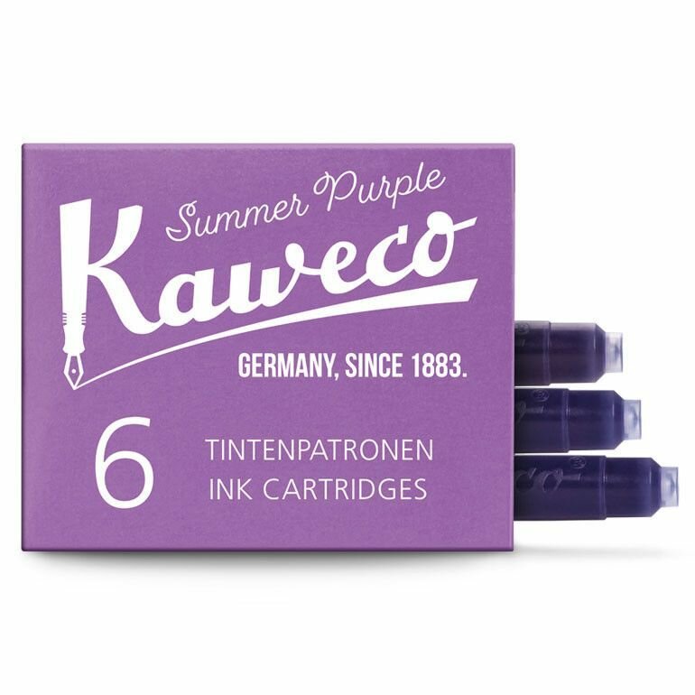 Набор картриджей для перьевой ручки KAWECO Summer Purple 6 шт. в картонной упаковке