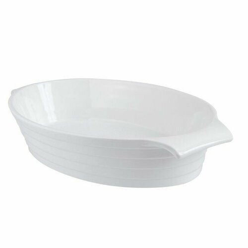 Форма для запекания JEWEL, фарфор, 25,5 см, белая, овал, с ручками