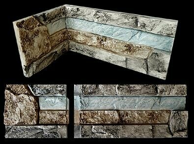 Декоративная плитка из гипса "Сланец Альпийский", 0,2 м2, внутренний угол, стыковой, 6 комплектов