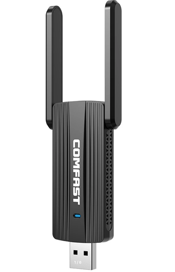 Адаптер WiFi Comfast CF-921AC V2 2.4GHz+5.8GHz 2dbi (1200Mbps; TXpower18dBm) RTL8812BU чипсет