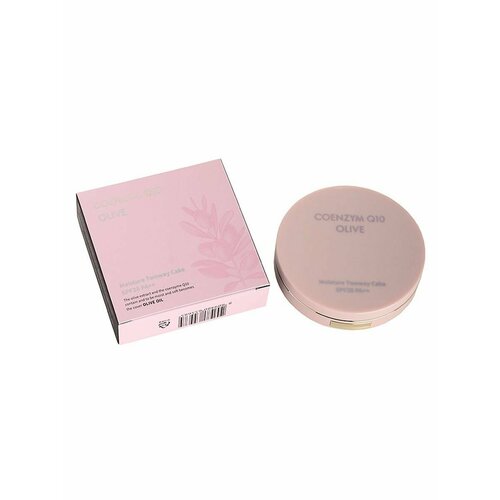 Пудра для лица с коэнзим Q10 и оливой со сменным блоком Coenzyme Q10 Olive Moisture Two way Cake #21, 24 гр, ENOUGH