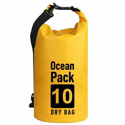 Водонепроницаемая сумка-баул (гермомешок) Ocean Pack 10L #01 желтый сумка водонепроницаемая scoyco mb25 dry bag 60 l yellow