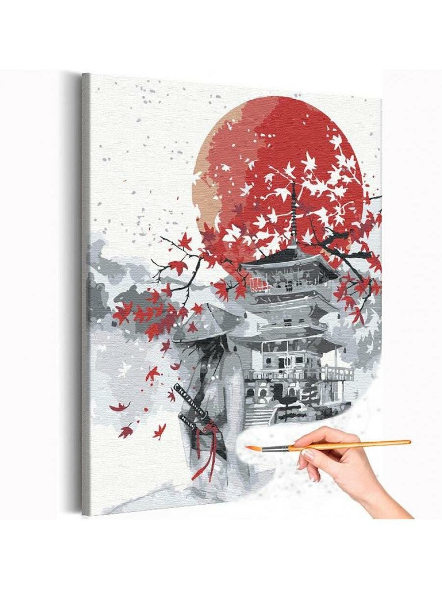 Японский самурай Раскраска картина по номерам на холсте 40х50