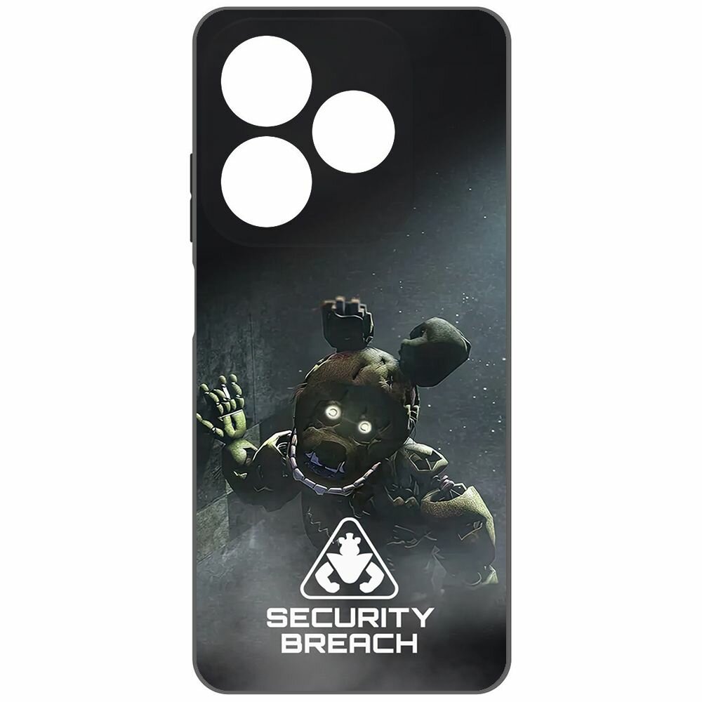 Чехол-накладка Krutoff Soft Case фнаф (FNAF) - Нарушение безопасности для INFINIX Smart 8 Pro черный