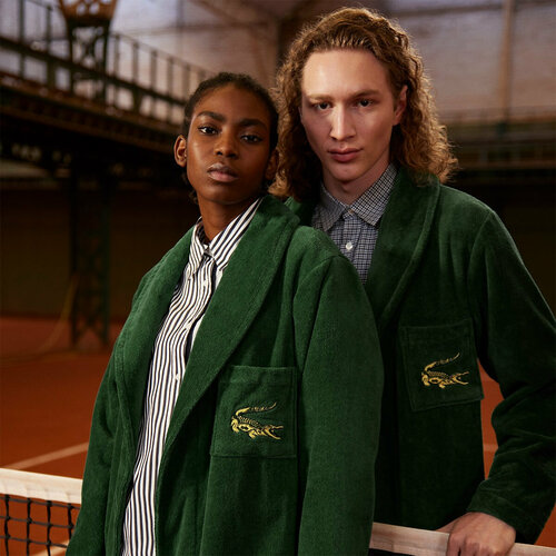 Халат LACOSTE, размер 48/50, зеленый