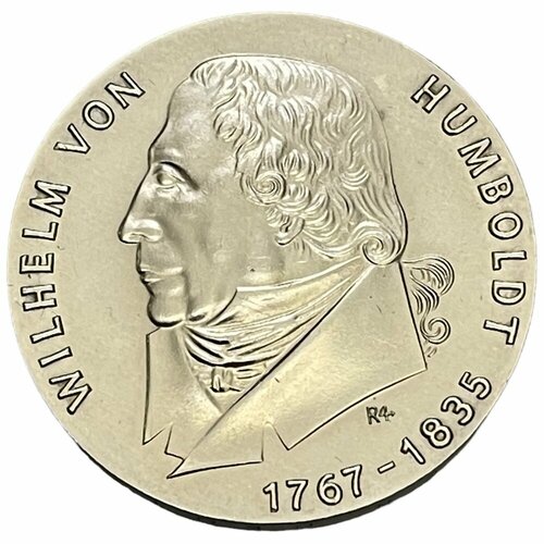 ГДР 20 марок 1967 г. (200 лет со дня рождения Вильгельма Гумбольдта) клуб нумизмат монета 20 марок гдр 1987 года серебро 750 летие берлина