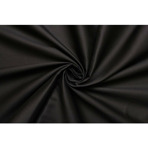 Ткань Шёлк с хлопком микадо Valentino чёрно-синий тёмный, 280 г/пм, ш144см, 0,5 м