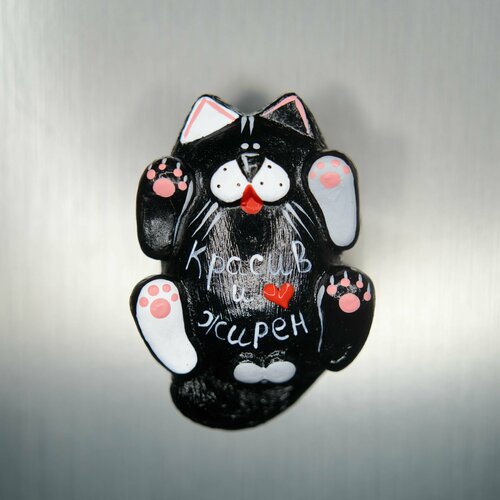 Магнит на холодильник Котик Черныш