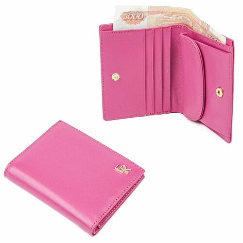 фото Кошелек fabretti q42333lmb-73, фактура зернистая, розовый