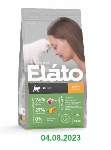 фото Elato Holistic корм для котят с курицей и уткой, 1,5 кг