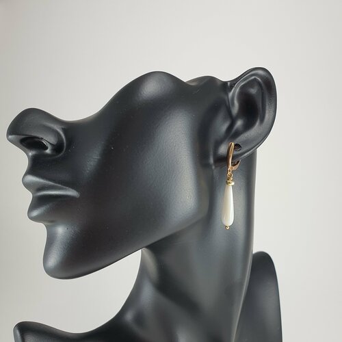 Серьги  Жемчужина Юга, перламутр, размер/диаметр 40 мм, белый