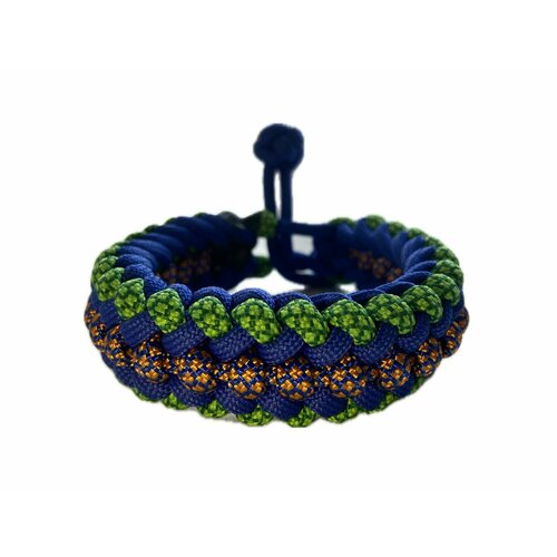 фото Славянский оберег, плетеный браслет "монарх", 1 шт., размер 8 см, размер one size, диаметр 7.5 см, зеленый, синий sunny street