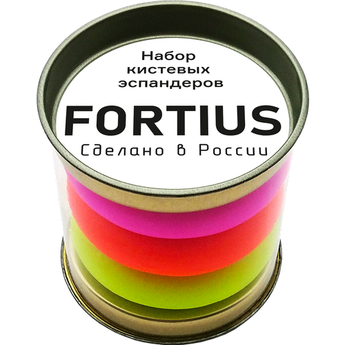 Набор кистевых эспандеров Fortius Neon, 3 шт. (10, 20, 30 кг) (тубус) набор кистевых эспандеров fortius 3 шт 5 10 20 кг подложка