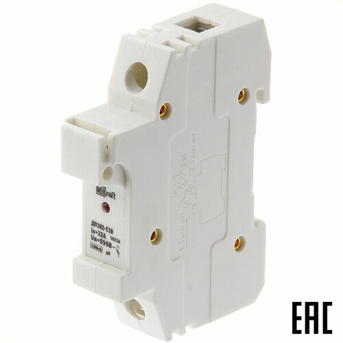 Держатель ДП102-С10-1Р 32А /1п/ 21383DEK для плавкой вставки 10х38мм (DEKraft)