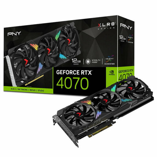 Видеокарта PNY RTX4070 12GB XLR8 Gaming VERTO EPIC-X RGB Triple Fan DLSS 3 GDDR6X 192-bit DPx3 HDMI RTL VCG407012TFXXPB1 9345300₽