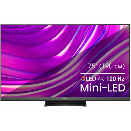 Телевизор QLED Hisense 75" 75U8HQ черный 4K Ultra HD 120Hz DVB-T DVB-T2 DVB-C DVB-S DVB-S2 WiFi Smart TV