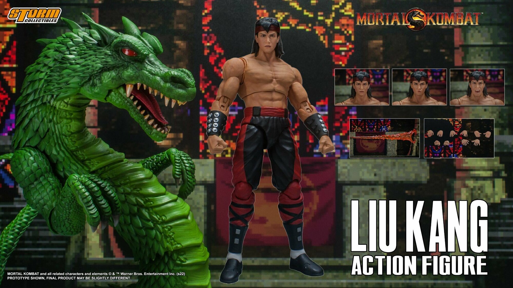 Фигурка Лю Канг и Дракон - Мортал Комбат 3. Liu Kang and Dragon - Mortal Kombat 3. Storm Collectibles