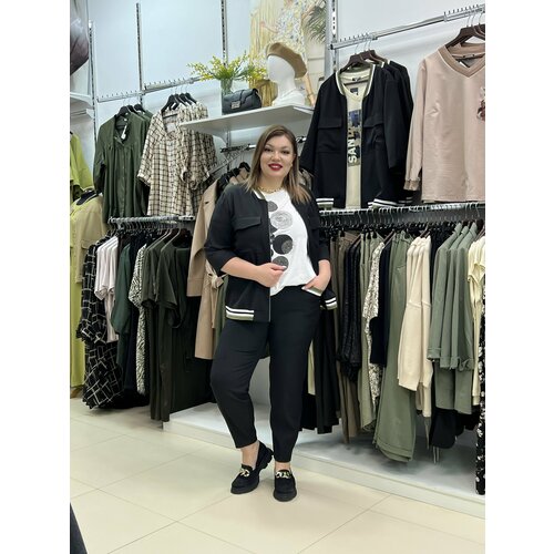 Брюки палаццо  Джинсы палаццо деним, размер 54, синий, голубой