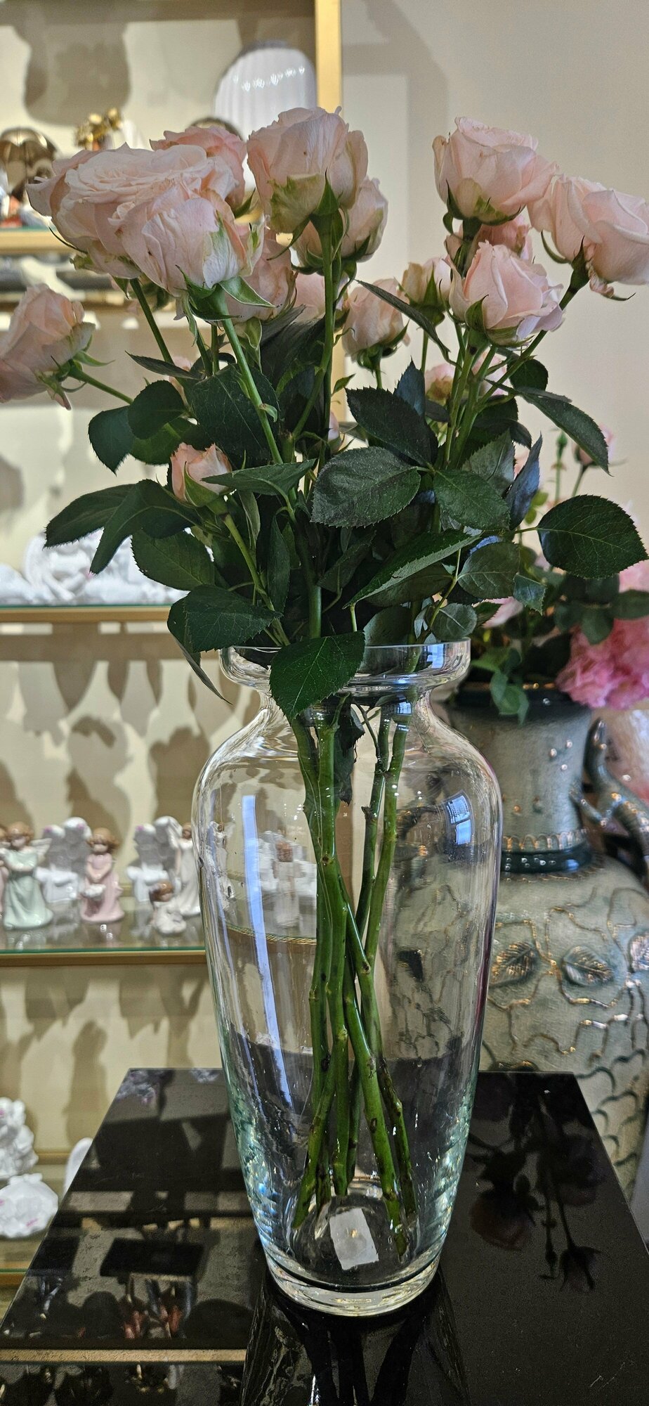 Красивая прозрачная ваза 28,5 см "Мальвина", декор и интерьер в дом.
