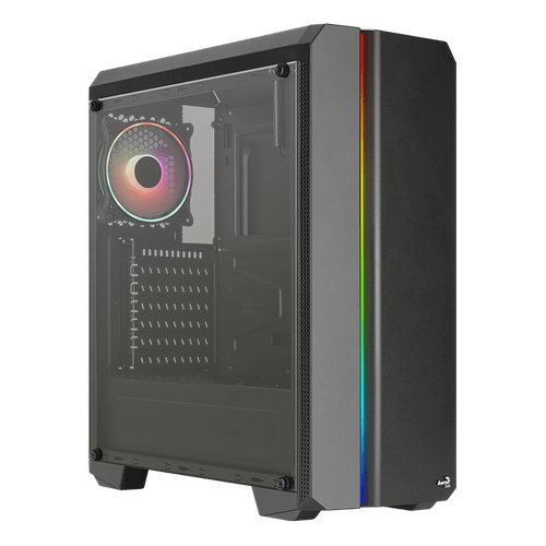 Корпус AeroCool GENESIS-G-BK-v2 (ATX, ARGB, стекло, USB3.0 x2, USB2.0 x2, 1x 12 cm ARGB Fan) корпус aerocool genesis glass argb 4711099473892 genesis g bk v2