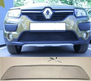 Накладка на решетку бампера, для авто Renault Sandero II Stepway 2013-2018