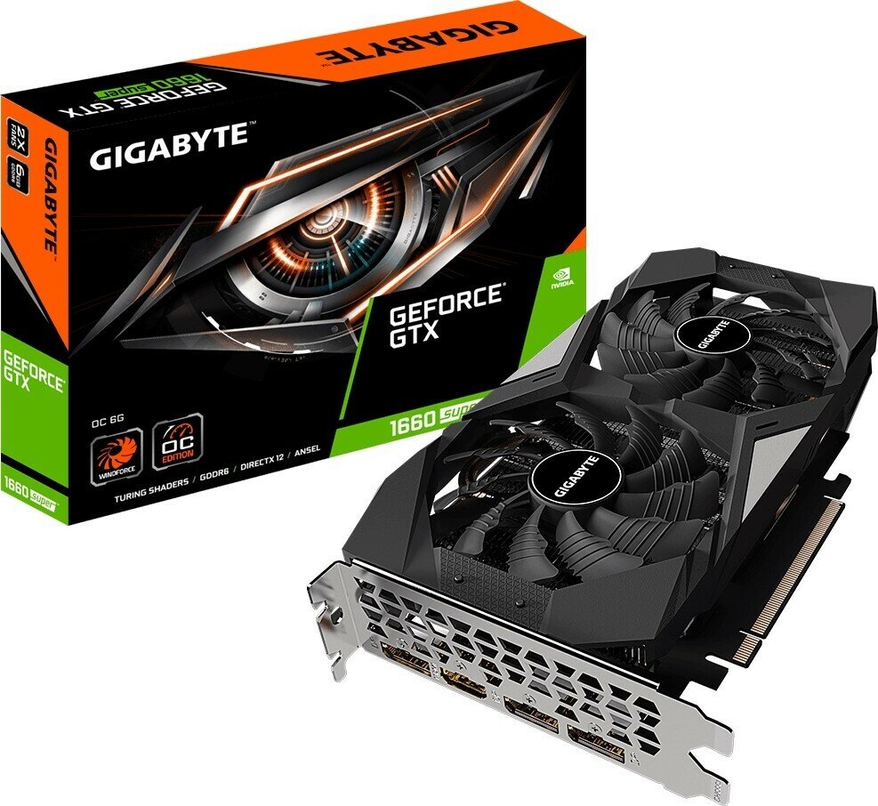Видеокарта Gigabyte GeForce GTX 1660 SUPER 6 ГБ (GV-N166SD6-6GD),6 ГБ