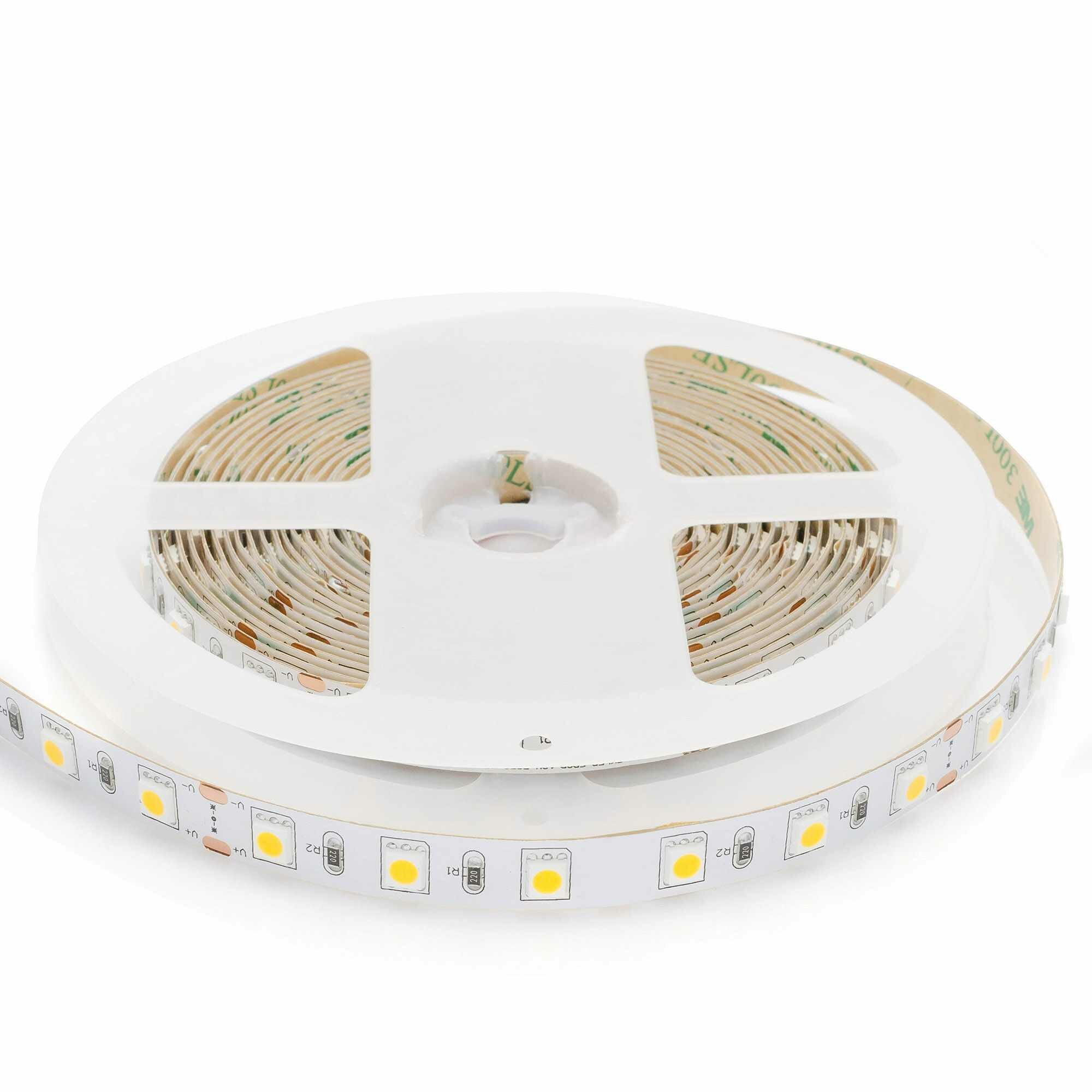 Светодиодная лента для подсветки рабочей зоны SMD 5050 60 диод/15 Вт/м 24 В 10 мм IP20 5 м белый свет Apeyron - фото №11