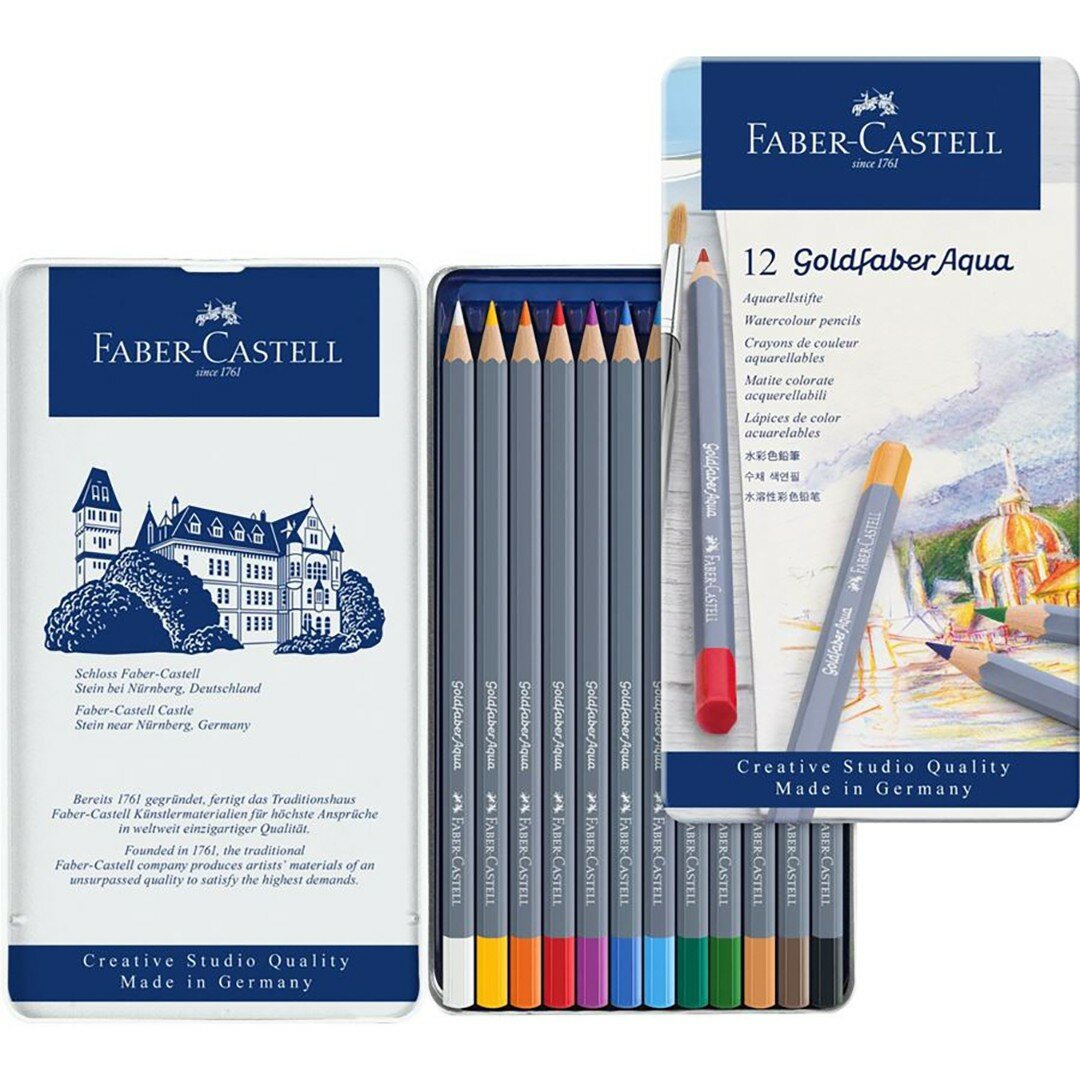 Карандаши акварельные Goldfaber Aqua, 12 цветов Faber-Castell - фото №15