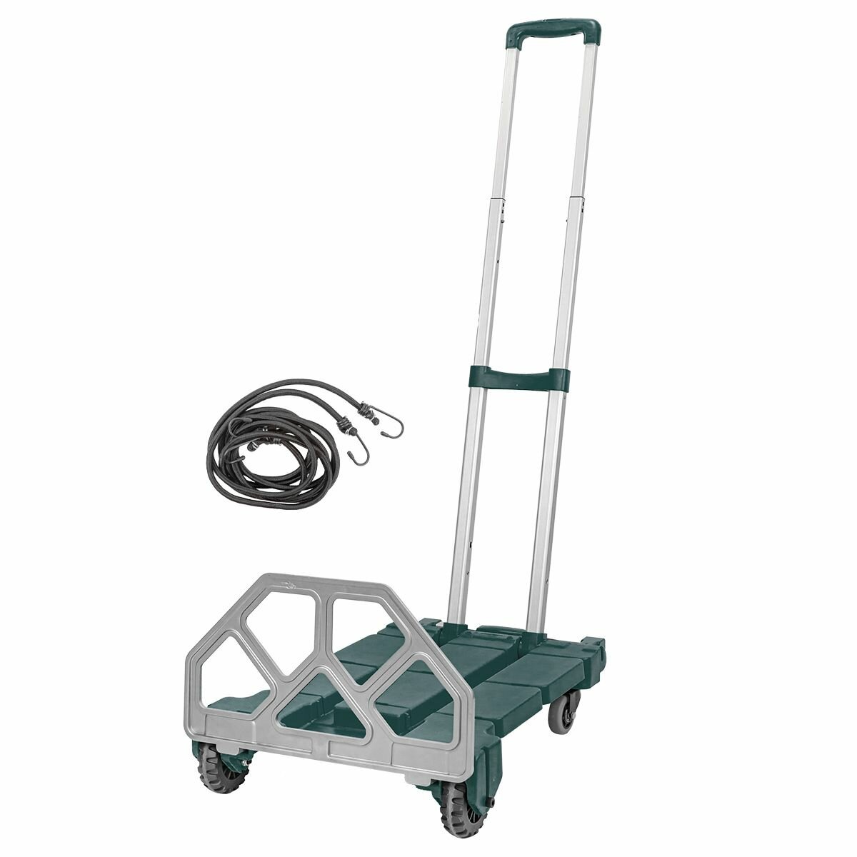 Тележка складная платформенная/для багажа с телескопич. ручкой+набор эластичных шнуров(в разложенном виде:53х43х110см в сложенном:59х43х13см г/п200кг) Rock FORCE RF-L022