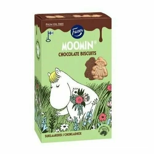 Бисквитное печенье Fazer Moomin с шоколадом, 175 г (Финляндия)