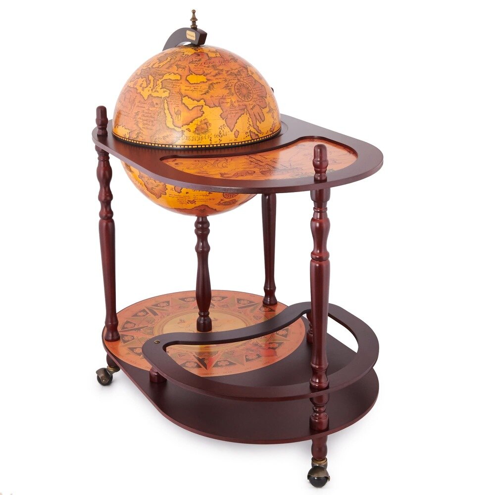Глобус бар напольный со столом "Европа" сфера 42 см, из дерева