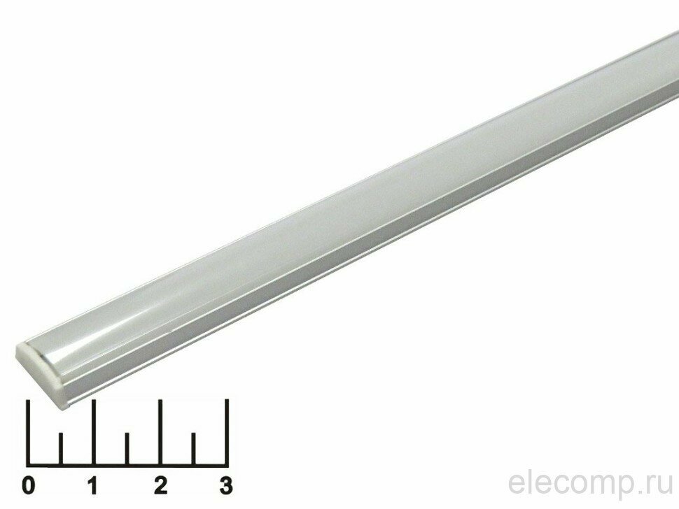 Профиль для светодиодной ленты с рассеивателем плоский SP259 белый (2000*15*6.4мм) 2м