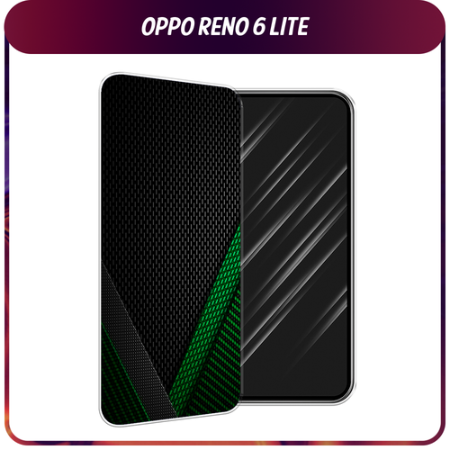 Силиконовый чехол на Oppo Reno 6 Lite / Оппо Рено 6 Лайт Зеленый карбон силиконовый чехол на oppo reno 6 lite оппо рено 6 лайт игровой фон