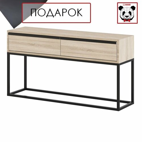 Тумба с ящиками, Черный муар, ЛДСП (Дуб Сонома)