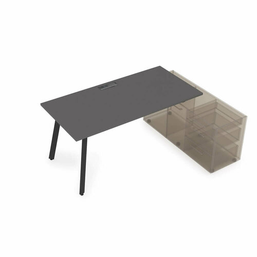Стол с тумбой опорной Arredo ALSAV 10СТО.079 Graphit/Черный 1400*700*750